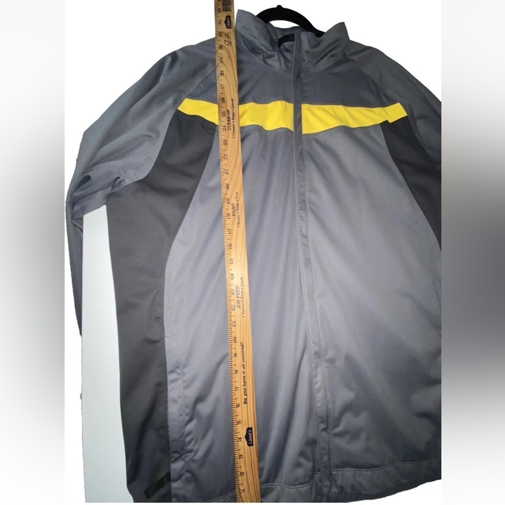 NIKE GOLF Size X-Large Zip Up Mens Storm Fit Windbreaker Jacket Gray W/Yellow - Picture 11 of 11